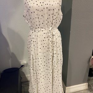 Pleated polka dot dress by Banana Republic